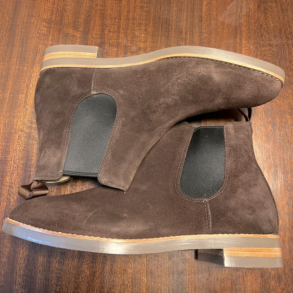 J. CREW SUEDE CHELSEA BOOTS | 10.5| BROWN